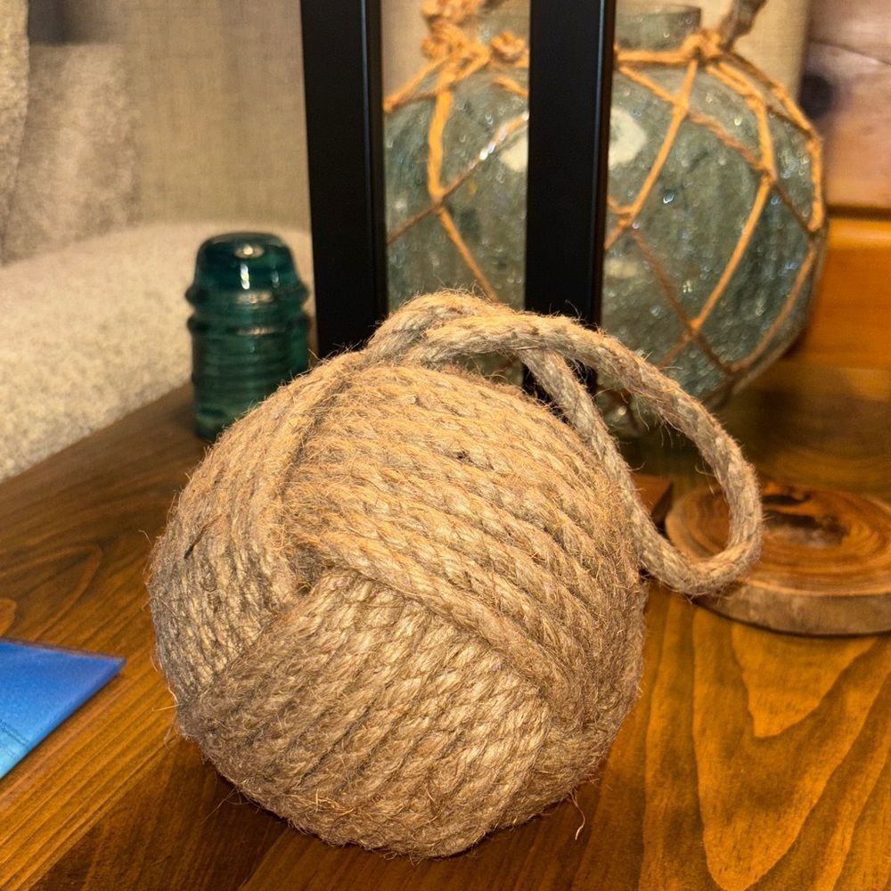 Rustic Brown Rope Knot Doorstop